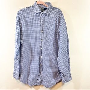 POLO RALPH LAUREN Blue Gingham Regent Classic Fit Cotton Longsleeve Dress Shirt